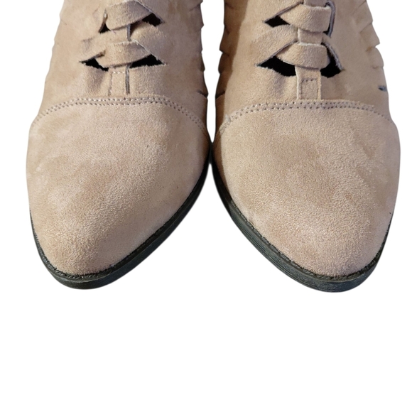 Coconut’s by Matisse Ally Woven Suede Ankle Boots Tan Booties Size 9 - Picture 4 of 11